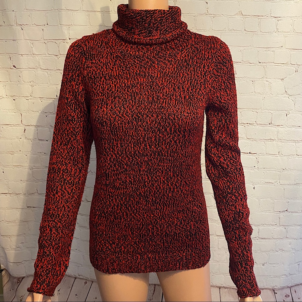 The Limited black & red knit turtleneck sweater size medium